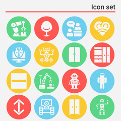16 pack of 3d rendering  filled web icons set