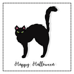 Isolated cat halloween holiday october icon- Vector