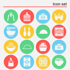 16 pack of standing room  filled web icons set