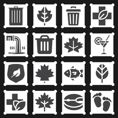 16 pack of litter  filled web icons set