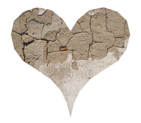 Heart with cracked wall texture