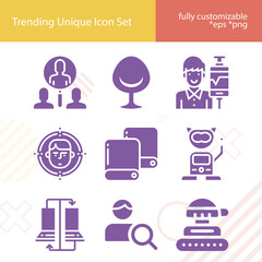 Simple set of elect related filled icons.