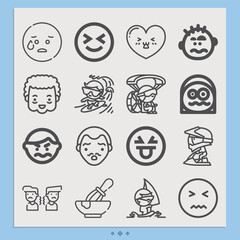 Simple set of excited related lineal icons.