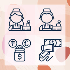 Simple set of prizes related lineal icons