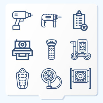 Simple set of 9 icons related to exercises