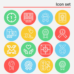 16 pack of points  lineal web icons set
