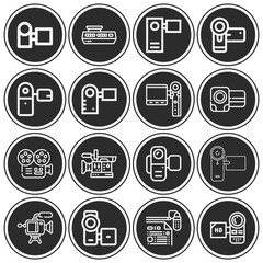 16 pack of tapes  lineal web icons set