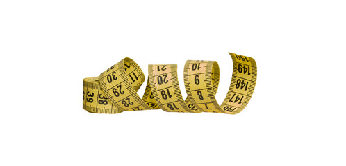 sewing meter on white isolated background