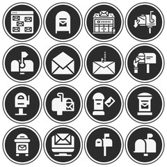 16 pack of chain armour  filled web icons set