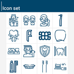 Simple set of maxillary related lineal icons.