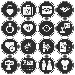 16 pack of sexual  filled web icons set