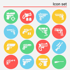 16 pack of hired  filled web icons set