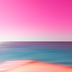 Pink to Soft Turquoise Water Surface and Orange Beach Blurred Motion Background