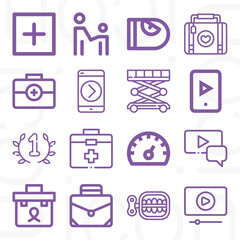 16 pack of start  lineal web icons set