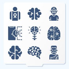 Simple set of 9 icons related to older