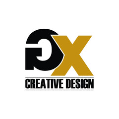 Letter GX simple monogram logo design vector