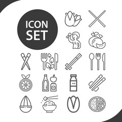 Simple set of foods related lineal icons.