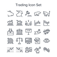 Stock market trading icon set
