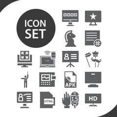 Simple set of implementation related filled icons.