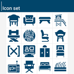 Simple set of living related filled icons.