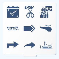 Simple set of 9 icons related to decent