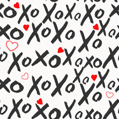 Phrase, sign, slogan xo-xo for banner, postcard, advertising, print on clothes. Xo-xo desig seamless pattern
