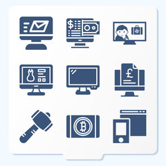 Simple set of 9 icons related to effectiveness