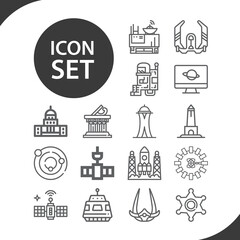 Simple set of washington related lineal icons.