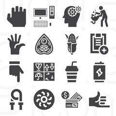 16 pack of give  filled web icons set