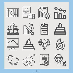 Simple set of sacrifice related lineal icons.