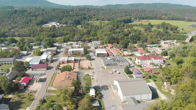 Aerial of Small Town in Arkansas
