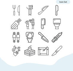 Simple set of wound related lineal icons.