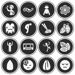 16 pack of hungry  filled web icons set