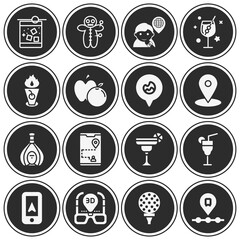 16 pack of spike  filled web icons set