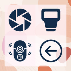 Simple set of video equipment related filled icons