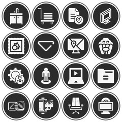 16 pack of space  filled web icons set