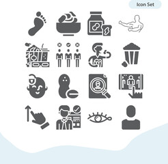 Simple set of imperfect related filled icons.