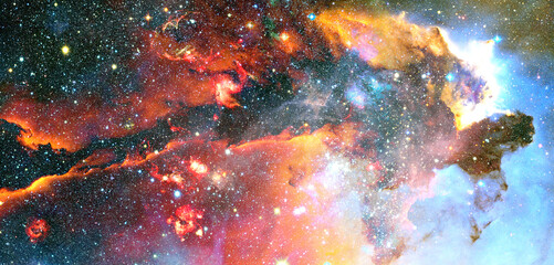 Nebula and galaxy. Deep space. Elements of this image furnished by NASA