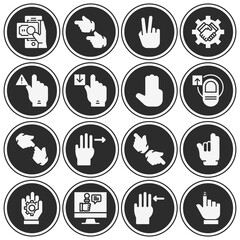 16 pack of actions  filled web icons set