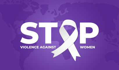Stop Violence Against Women Purple Illustration