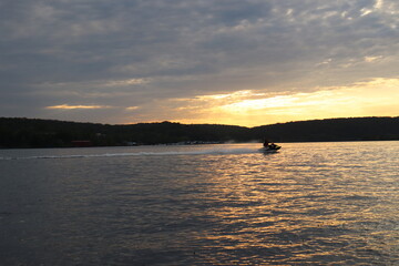 sunset on the river