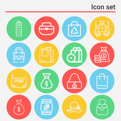 16 pack of tricks  lineal web icons set