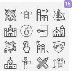 Fototapeta premium Simple set of convey related lineal icons.