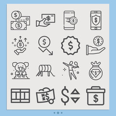 Simple set of australian related lineal icons.