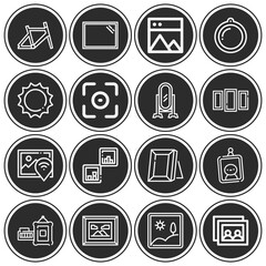 16 pack of frames  lineal web icons set