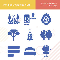 Simple set of bottom related filled icons.