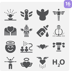 Simple set of falls related filled icons.
