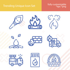 Simple set of elicit related lineal icons.