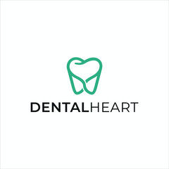 Love dental care logo design template