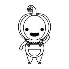 happy halloween cute pumpkin character